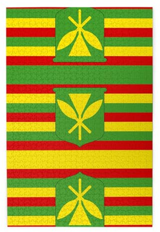 Einheimische Hawaii-Flagge Druck Premium Holzpuzzle - 1000 Teile - Kunststoffbox Verpackung
