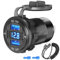 Aluminium 4-Port USB C 12V Steckdose 78W Ladegerät: Dual PD 30W und Dual QC 18W Auto USB Dose 12 Volt Einbau Zigarettenanzünder Stecker mit Voltmeter und C zu C Kabel, für Boot LKW Motorrad kfz