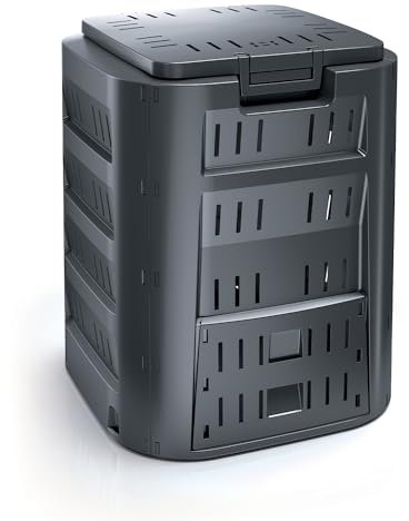 Composteur Compogreen | 220 Litres | 61x61x75,3 cm | Noir | en Plastique