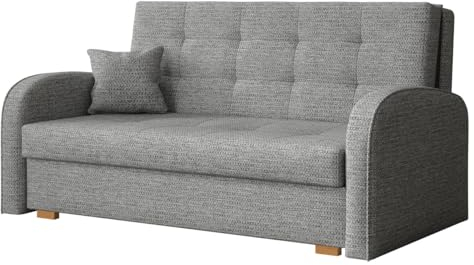Mirjan24 Schlafsofa Viva Gold III mit Bettkasten, Bettsofa, 3 Sitzer Polstersofa mit Schlaffunktion inkl. Kissen, Sofa, Sofagarnitur, Farbauswahl, Wohnlandschaft (Aragon 90)