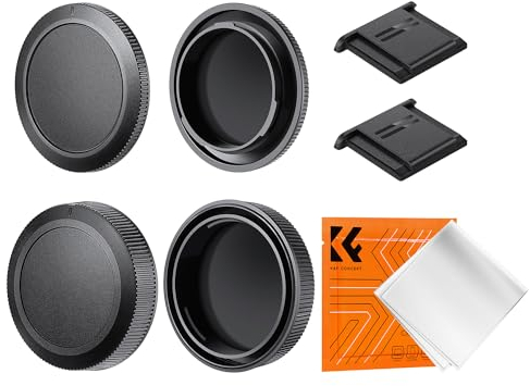K&F Concept RF-Mount 2 Cache Boitier 2 x Bouchon Arrière 2 x Protection Griffe 1 x Chiffon Compatible avec Canon EOS R50/R100/R10/R8/R7/R6/R6 II/R5/R5C/R3/RP