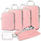 Gonex Rangement Valise Lot de 6 Packing Cubes Compression Organisateur de Voyage Organisateur Valise Sacs de Rangement avec Compression Pour Voyages ou Stockage à Domicile,Rose