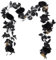 PH PandaHall Künstliche Schwarze Rosenranke (30) cm Blumenrankengirlande Florale Wanddekoration Girlande Mit Goldenen Beeren Und Schwarzen Blättern Für Halloween Zimmerspiegel Dekor