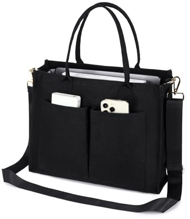 ONEGenug Canvas Tote Bag, Große Handtasche Shopper Tasche Damen Reise Beuteltasche Strandtasche für Alltag Arbeit Einkaufen Schule
