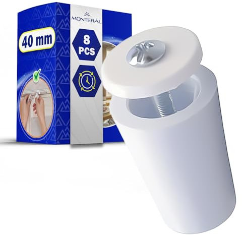 MONTERAL 8 Stück Rolladenstopper 40 mm Farbe Weiß die Rolladen Stopper Bestehen aus Haltbarem Kunststoff