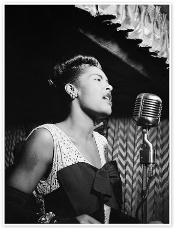 Billie Holiday Poster 13 x 18 cm Noir et blanc Tableaux Décoration murale