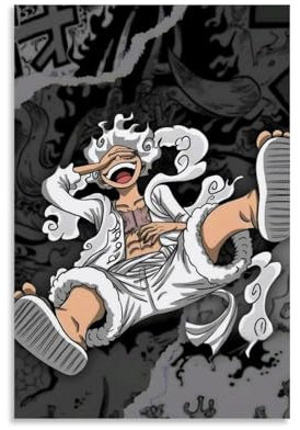 LIDIANWE Luffy NikaCreativity Into Simple Design Leinwandmalerei, Animationsfilm, Leinwandposter, Jugendposter, dekoratives Heimästhetik-Poster, 30 x 45 cm, ungerahmt, 11