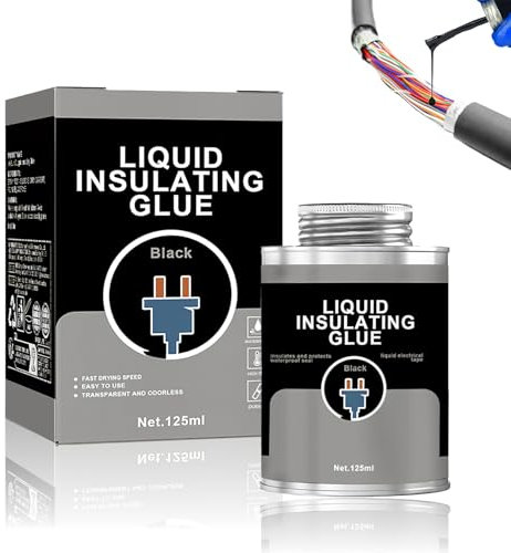 WEILAOK Flüssiggummi Schwarz, Flüssiges Isolierband, Wasserdicht und Schnell Trocknend, Isolierband für Alle Arten Von Leitungen und Elektrogeräten, 125 ml