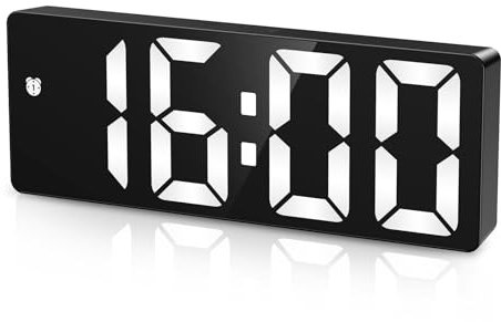 Ankilo (Updated Version Digital Alarm Clock, Alarm Clocks Bedside for Bedroom, Electronic Desktop Clock with Type-C Port,5 Adjustable Brightness, DST, Snooze,12/24H Display for Home,Office