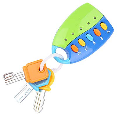 Masyrt Spielzeugautoschlüssel, Schlüsselanhänger mit Lichtern und Geräuschen – Interaktives Babyspielzeug – Ausgefallene Spielzeugschlüssel für Kleinkinder und Babys, Babyspielzeug (Blau)