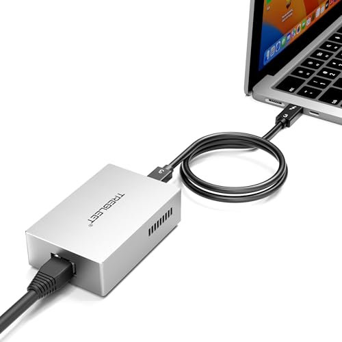 TREBLEET USB4 10GbE Ethernet Adapter, Compatible with Thunderbolt 4 and Thunderbolt 5, Built-in Silent Cooling Fan, 10GB high-Speed Network Connection Supports NAS, Windows, and Mac