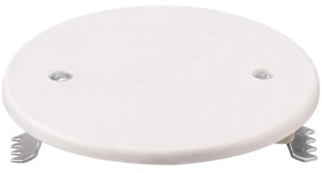 Coperchio diametro 80mm, tondo, rotondo, bianco RAL9001, ricambio per scatola di derivazione, cassetta a parete per impianto elettrico, viti in acciaio incluse, con ganci di fissaggio