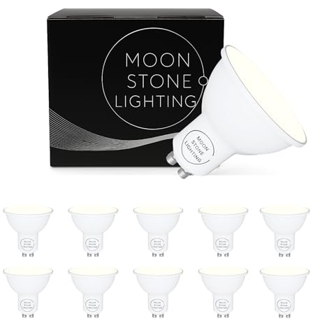 Moonstone Lighting LED GU10 Bulbs, Warm White, 6W, 510 Lumens, Non-Dimmable, Pack of 5 (6W Warm White 10 Pack)