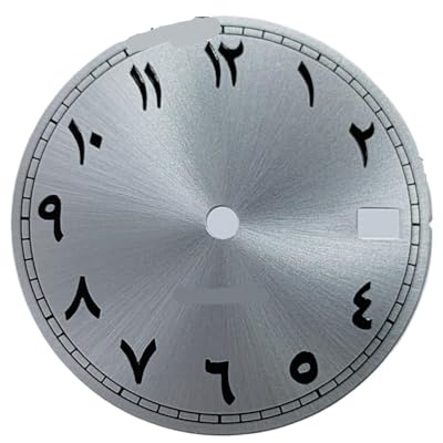 NITVIA 1pc 28,5mm NH35 Uhr Zifferblätter Fit 3 Uhr 3,8 Uhr Fall Krone(Silver)