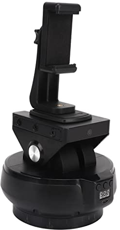 Fockety Panoramic Tripod Head, 360° Motorized Rotating Remote Control Pan Tilt Head, Auto AI Face Tracking Video Tripod Stabilizer for Smartphone, DSLR Camera, Camcorder,