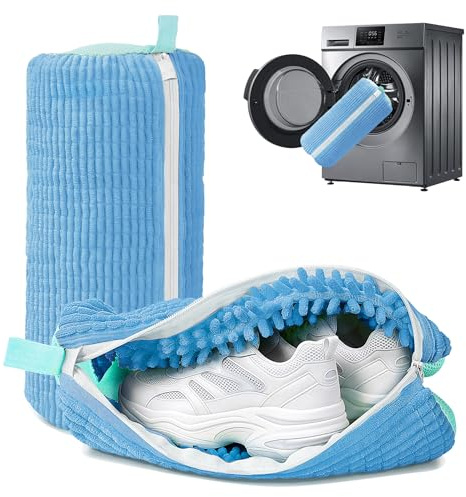 Gifray Trainer & Shoe Washing Machine Bags, 2 Pack Reusable Laundry Bags for Washer & Dryer - 39x19cm, Fits Trainers, Sneakers, Running Shoes, Canvas Shoes, Blue