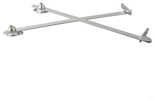 2PCS Cabinet Door Flap Stay Hinges with Drop Lid Support and Sliding Rail for Stable and Controlled Door Opening (12inch)