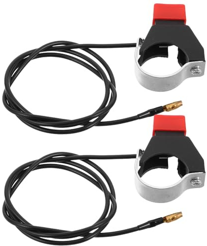 TOMETURE Lot de 2 coupe-circuits pour mini-moto : interrupteur d'arrêt momentané pour moteurs 2 temps 47/49 cm³ - Bouton d'arrêt pour pocket bike - Installation facile sur guidon de 22 mm