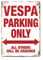 Wandschild aus Metall, Motiv: Vespa Parkplatz, inspirierend