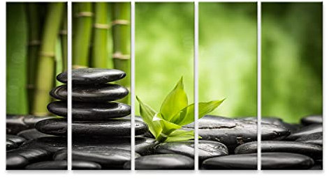 islandburner Tableau sur Toile Pierres De Basalte Zen Au Bambou Cadre Affiche Poster Murale Tableaux