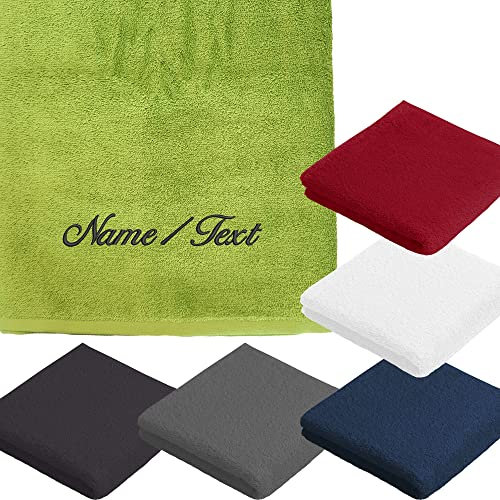 Vossen Gästetuch | Handtuch | Duschtuch | Badetuch | Saunatuch | Bestickt mit Name oder Text Wunschstickerei (Anthrazit (Farbton: Grau), Handtuch 50 x 100 cm)