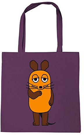 Logoshirt® Die Sendung mit der Maus I TV-Maus I Baumwolltasche I violett I Lizenziertes Originaldesign