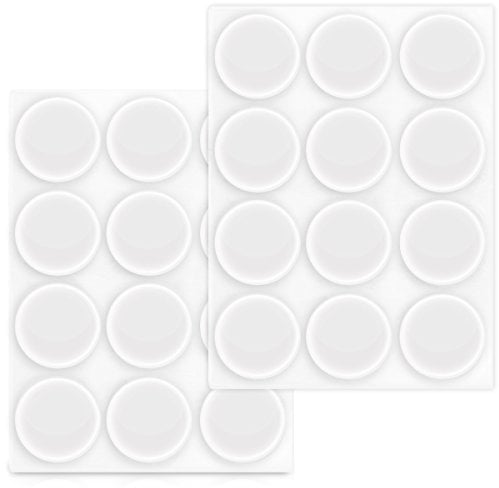 Navaris Elastikpuffer selbstklebend - Silikon Stopper transparent - 24x Schutzpuffer - Gummipuffer selbstklebend Türpuffer - Gumminoppen Ø 22mm - Silikonpuffer Anschlagpuffer Gummifüße