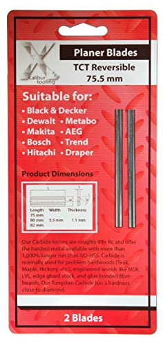Lames de raboteuse d’outillage Xcalibur Compatible avec Black & Decker DN750 SR600 BD750 Lames de raboteuse en carbure 1 paire