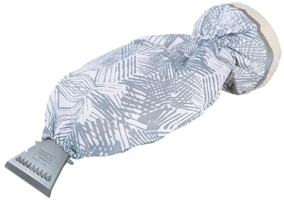 Kungs Arctic-is Eiskratzer mit Handschuh - 10 cm breite Schaberkante mit Eiszähnen - Flexibler Stiel - wasserdicht & warm - Made in Finnland (Weiß)