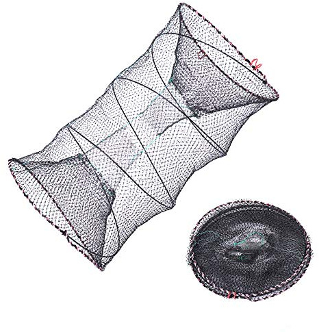 EASY BIG Portable Collapsible Crab Traps, Foldable Crabbing Nets for Lobster, Shrimp, Carp, Crayfish, Galvanized Steel Wire, Polyethylene Mesh
