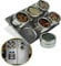 Mantraraj 6 Pc Magnetic Herb Spice Home Kitchen Spice Rack Tin Jar with Holder Stand Stainless Steel and Portable Jars Storage Containers Set Seasoning Creative with Stand and Wall Mount