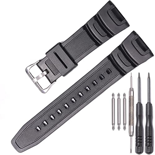 MCXGL Cinturino di ricambio in resina per orologio sportivo Casio SGW-100 impermeabile, Fibbia argento, 22mm, Sportivo