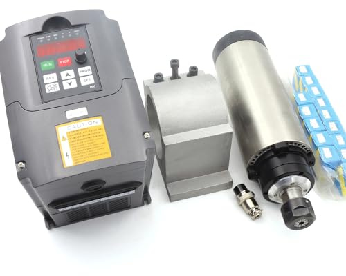 RATTMMOTOR 2.2 kW 220 V air-cooled spindle motor with 14 pieces ER20 collet and 2.2 kW 220 V VFD frequency converter and 80 mm spindle motor bracket clamp for CNC milling machine