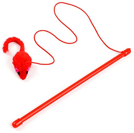 PULABO Little Mouse Interactive Cat Toy Funny Pet Cat Play Sticks Wand Rod Classic Artificial Teaser with Bell Superior Qualitytrust