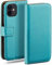 moex Book Case für iPhone 12 mini Handyhülle mit Kartenfach, Hülle klappbar 360 Grad Schutzhülle, Klapphülle Flip Case Cover, PU Leder Handytasche Lederhülle, Türkis