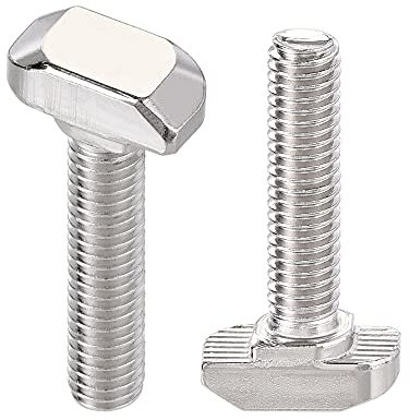 sourcing map M6x25mm T-Slot Drop-in Stud Sliding Bolt Screw Carbon Steel for 30 Series Aluminum Profile 10pcs