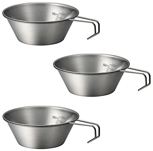 NANGOGEAR 3-teiliges Camping-Sierra-Becher aus Edelstahl, 310 ml (2111)