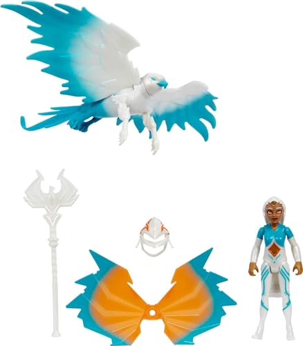 Masters of the Universe He-Man and The Sorceress Figure & Winged Falcon Vehicle Set Inspired by Motu Netflix Animated Series, Collectible Toy Gift for Ages 4 Years & Older