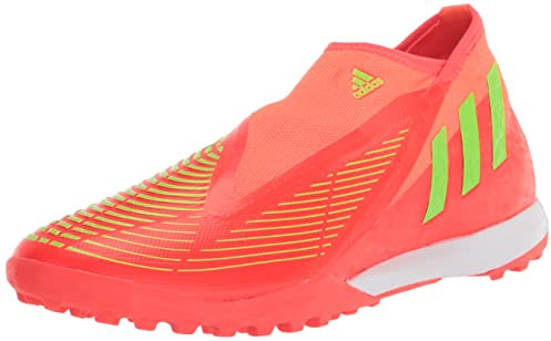 adidas Unisex Edge.3 Predator Turf Soccer Shoe, Solar Red/Solar Green/Black, 10.5 US Men