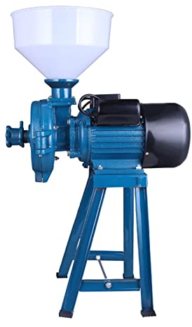YXDFG Molinillo Eléctrico De Cereales Húmedos Y Secos,Máquina Trituradora De Molino De Maíz Molino De Alimentación Molinillo De Trigo,Molinillo De Cereales De Molino De Harina con Embudo,Azul