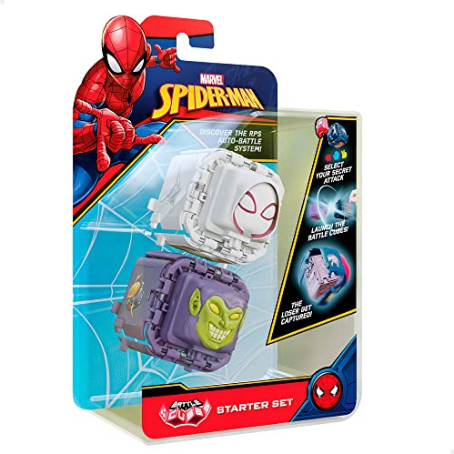 Battle Cubes Marvel 85413 - Spider-Gwen vs Kobold Grün | Spielzeug, Geschenk für Kinder, Spiel Stein, Papier und Schere Marvel | Battle Cube Spiderman, Battle Cube Spider Gwen, Kobold Grün