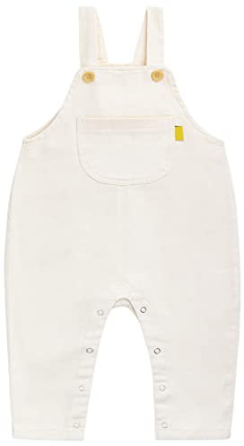 CAMILIFE Bebè Bimbi Bimbe Basic Salopette in Denim Dungarees Pantaloni di Jeans in Cotone con Bretelle - Tinta Unita Jeans Bianco Taglia 92