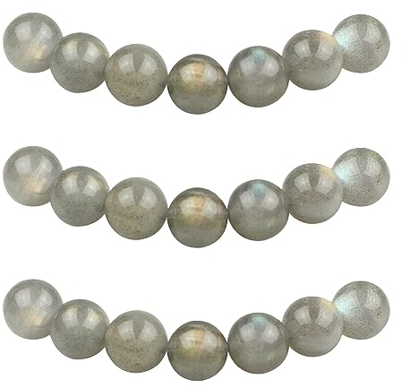 MJDCB Perlen zum Auffädeln 4mm 85 stück Labradorit Halbedelsteine Perlen mit Loch Natürliche Lose Runde Steinperlen für Herstellung Schmuck Armbänder Halsketten