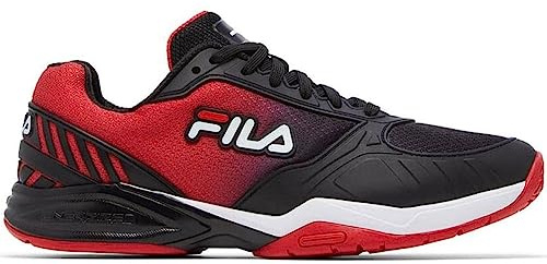 FILA Mens Volley Zone, Color: Blk/Wht/Fred, Size: 10.5 (1PM00595-014-10.5)
