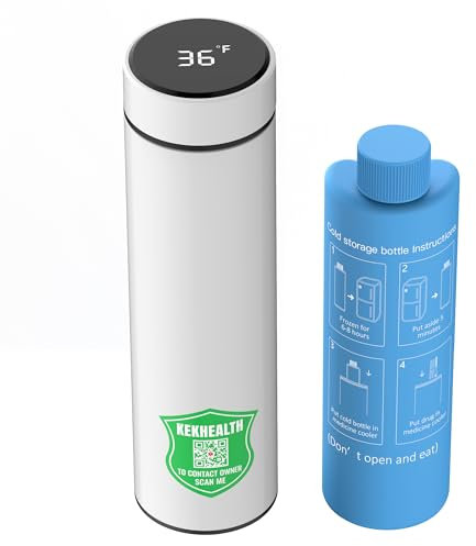 KEKHEALTH Smart 60H 4 Plumas Nevera Portatil Insulina Viaje Temp-Display Nevera Medicamentos Portatil TSA Estuche Insulina para Diabéticos con Enfriador丨Original QR Etiqueta Equipaje