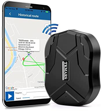 TKMARS Localizzatore GPS per Auto Senza Abbonamento con APP GPS Tracker Standby Impermeabile Magnete Potente e Batteria da 5000mAh con Geo-fence Smart Alarm TK905 5000mAh