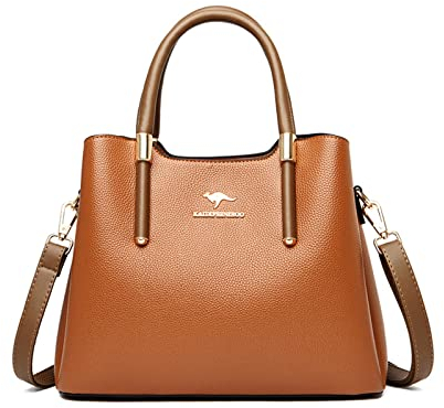 NICOLE & DORIS Handtasche Damen Mittelgroß Frauen Schultertaschen PU Leder Tote Tasche Elegante Henkeltasche Umhängetasche wasserdichte Satchel Handtasche mit Vielen Fächern Gelb