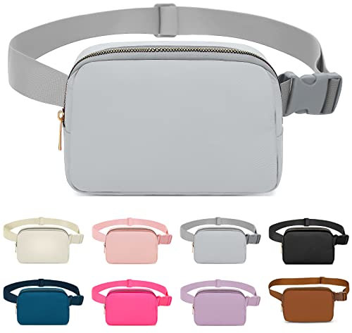 Sac Banane Tendance pour Homme et Femme avec Sangles Réglables - pour Voyage, Entraînement, Cyclisme, Randonnée, Mode - Gris