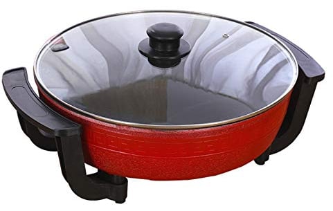 6L Elektrische Hot Pot, 1360W 220V Twin Hot Pot Shabu Induktion Feuertopf Suppentopf Kochgeschirr Antihaft Kochtopf Chinesischer Fondue mit Deckel & 5 Temperatur Einstellstufe, für 3-4 Personen