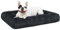 KSIIA Hundebett mittelgroße Hunde Waschbar, Plüsch Hundekissen flauschig, 76x52cm, rutschfeste Unterseite, Hundematte für kleine, mittelgroße Hunde, Hundekorb Hundematratze Haustierbett Schattengrau